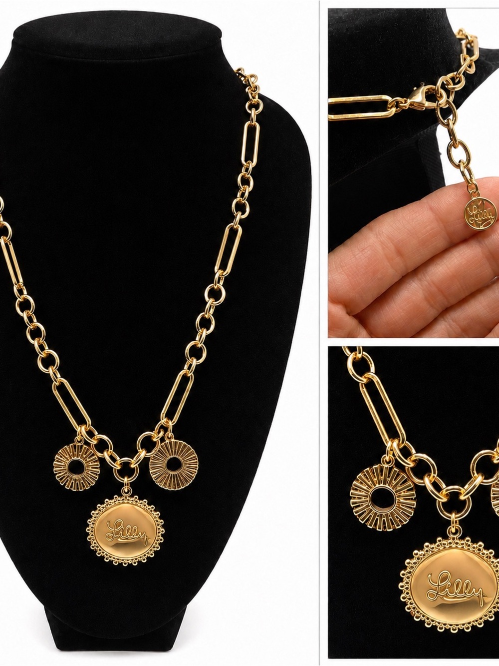 Lilly Pulitzer New Sun Gold Plated Adjustable Charm Necklace